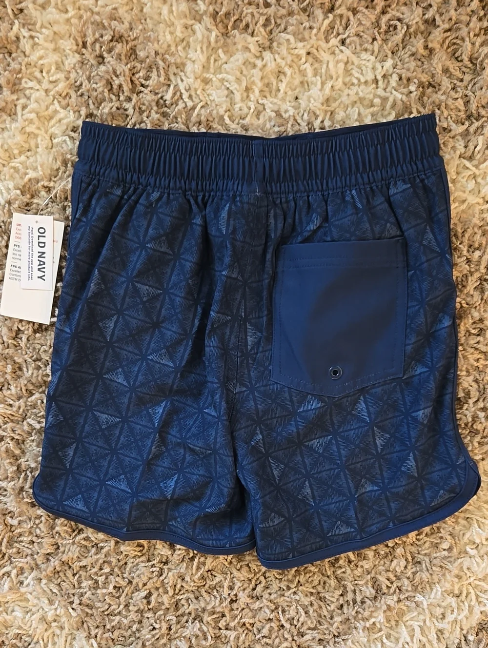 NWT Old Navy Dark Blue Geometric Swim Shorts